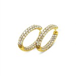 18k Gold Eternity Diamond Earrings 